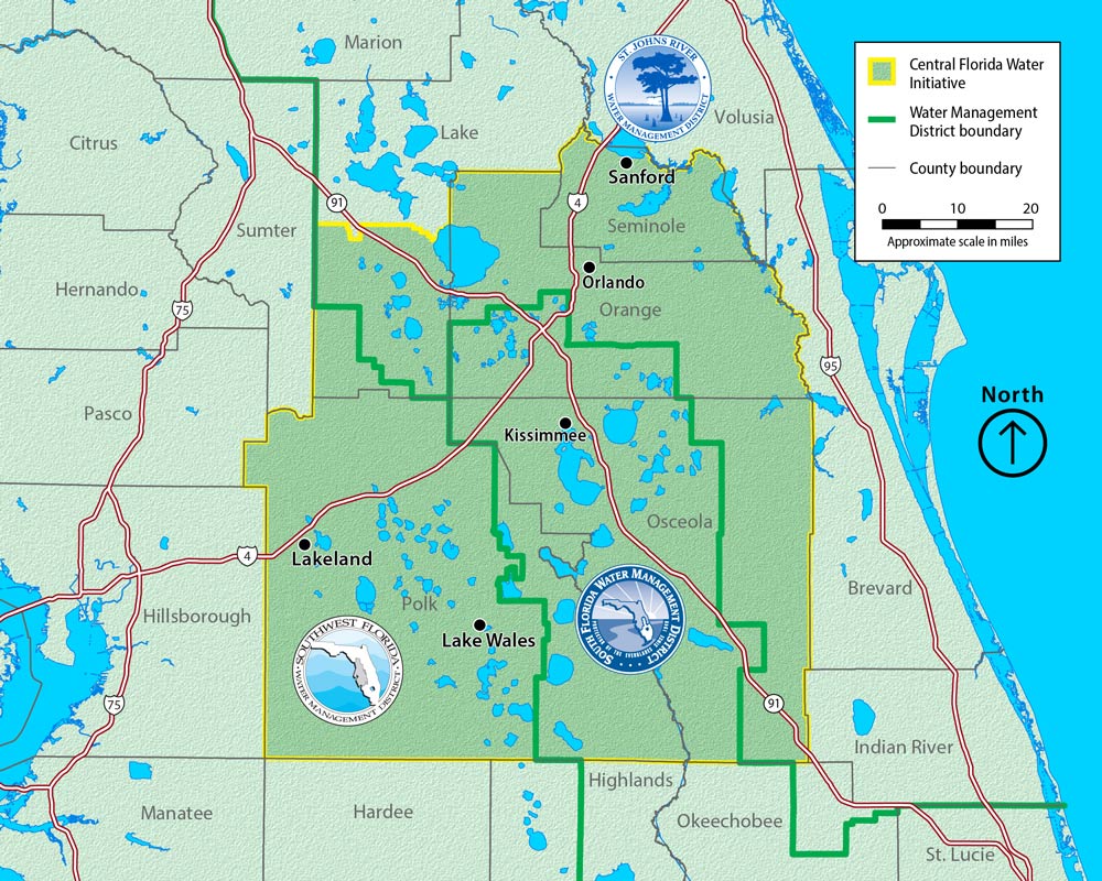 Map of the Central Florida Water Initiative